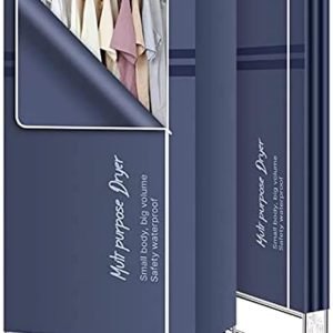 Heated Clothes Airer with Cover, Electric Clothes Dryer Portable Fast Drying 3200W Dryer Machine for Laundry Drying, Stainless Steel Portable Clothes Dryer, Electric Dryer Indoor Home-B||3-Tier