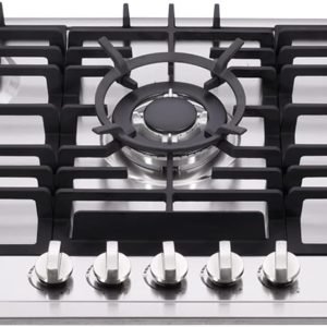 30 Inch Gas Cooktop, Stainless Steel Built-in 5 Burners Gas Stovetop LPG/NG Convertible Gas Stove Top Dual Fuel Gas Hob DM527-02