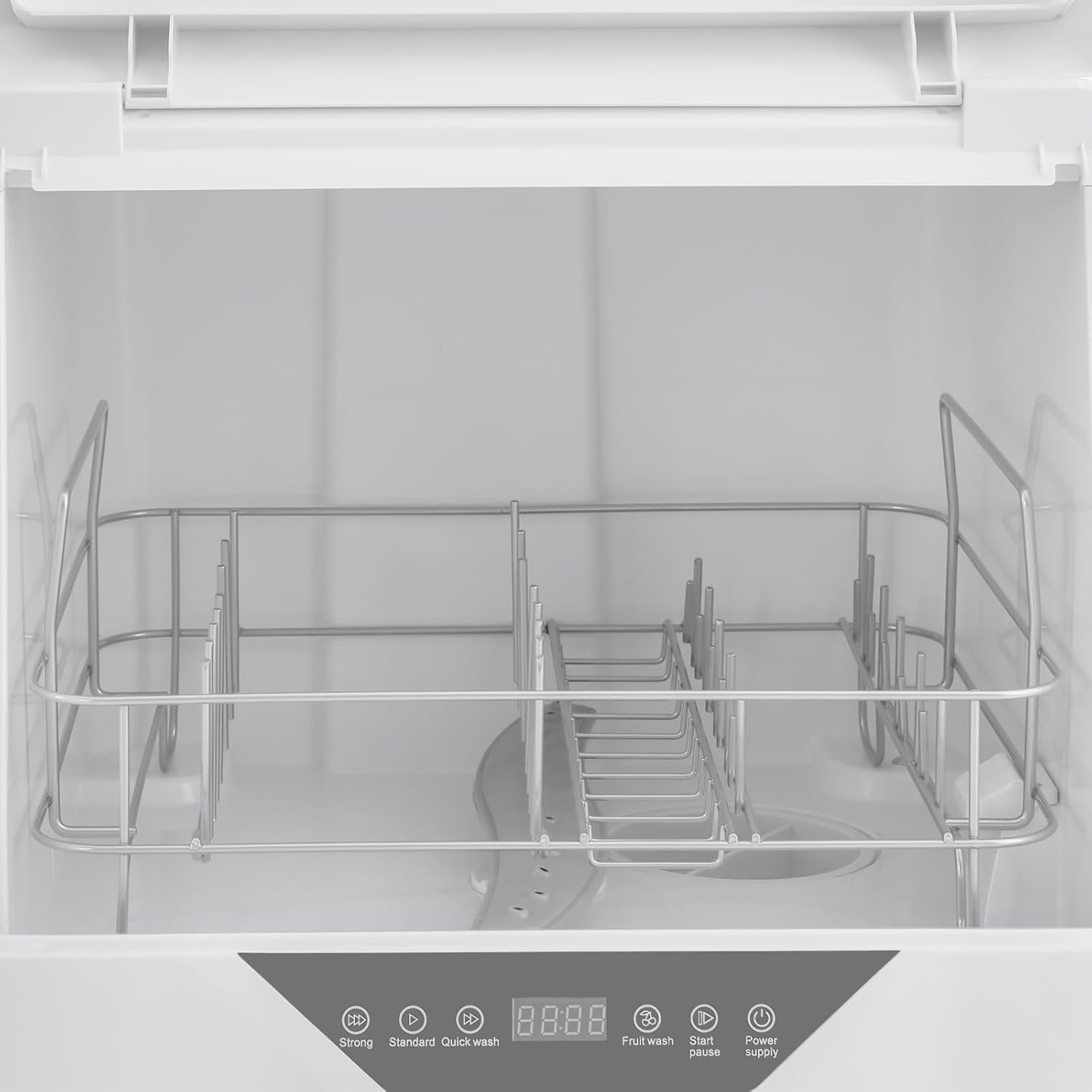 Portable Countertop Dishwasher LED 4 Washing Programs 110V Mini Dishwasher Corded Electric 6L Built-in Water Tank Inlet Hose for Apartments for 2-5 People White Color - Image 7