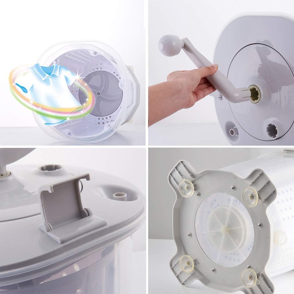 Portable Eco Mini Washing Machine | Hand Cranked Manual Clothes Non-Electric Washing Machine and Spin Dryer,Easy to Use, Suitable for RVs, Camping - Image 4