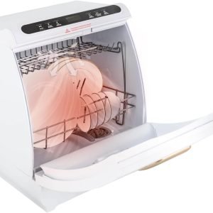 Portable Countertop Dishwasher, Compact Mini Dishwasher with 161℉ High-Temp& Air-Dry Function, 7-Liter Built-in Water Tank, 5 Washing Programs, for Small Apartment, RV