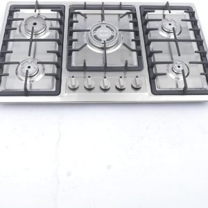 Gas Stove, 5 Burners NG/LPG Gas Built-In Cook-top With Fire Covers, 34" Stainless Steel Pulsed Ignition Cook Stove, Automatically Flame-out High Efficiency Home Stove Top, For Commercial Cook