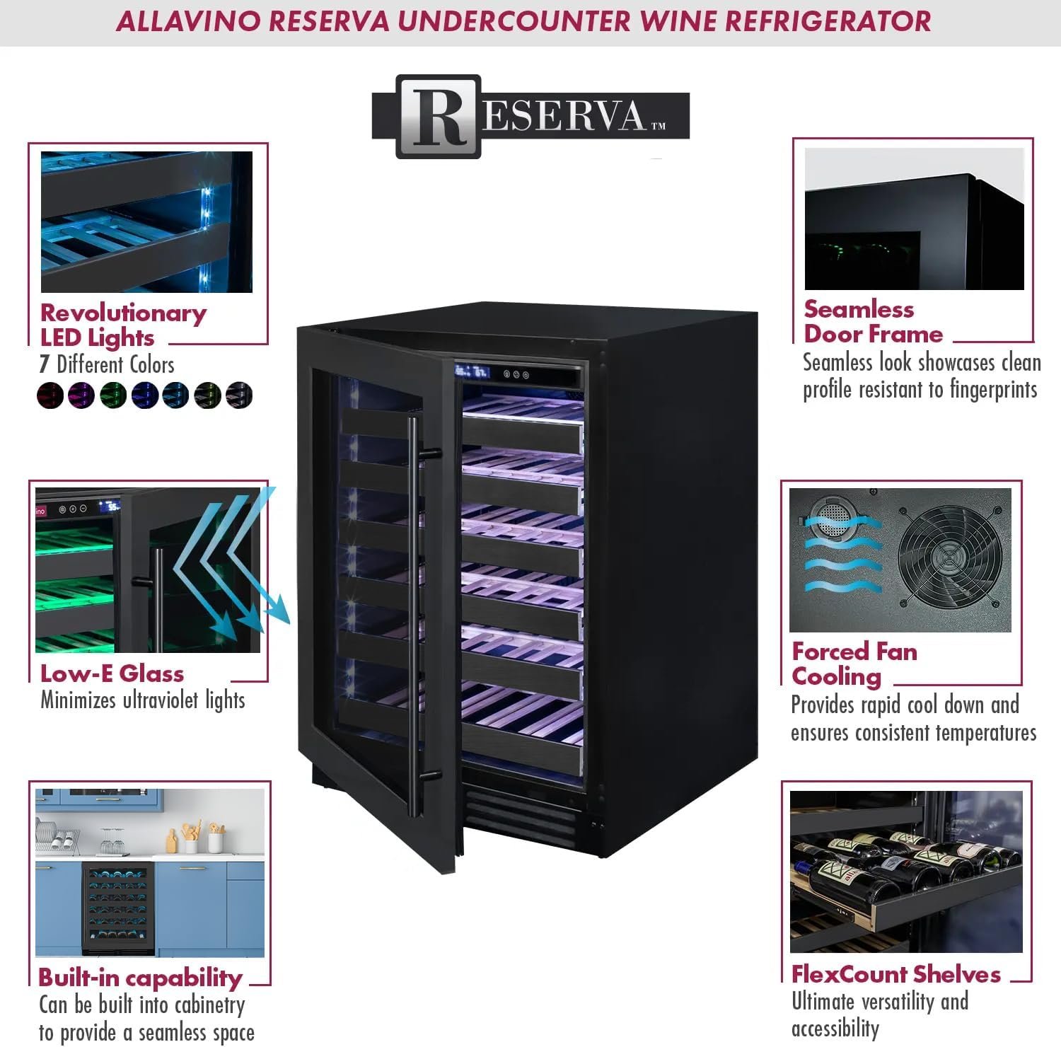 Allavino 2X-BDW5034S-1BS Wine Refrigerator, 2 Zone, French Door (2 Units) - Image 3