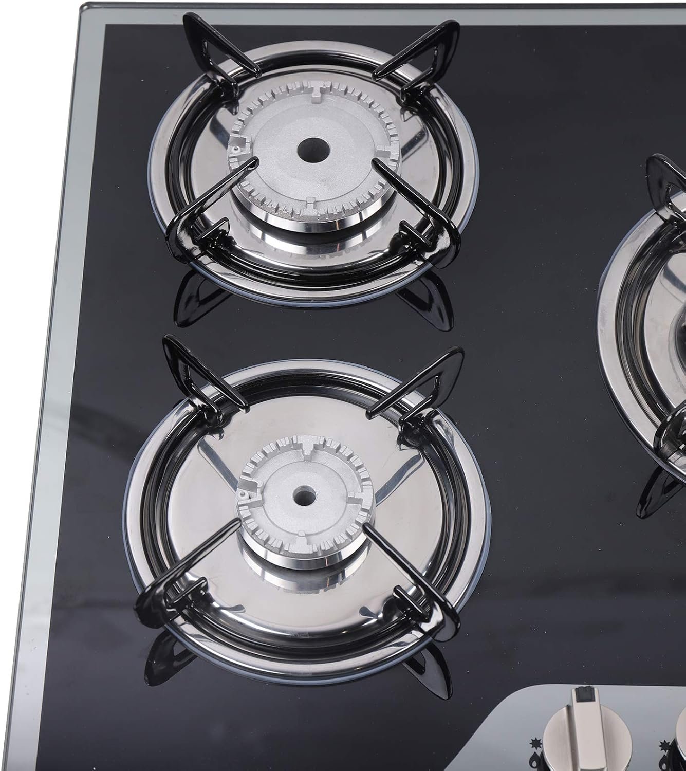 Gas Cooktop 30 Inch Gas Stove Cooktop Stove Burner Tempered Glass Built in 5 Burners Gas Hob Grate Stovetop LPG/NG Convertible (Style 1) - Image 7