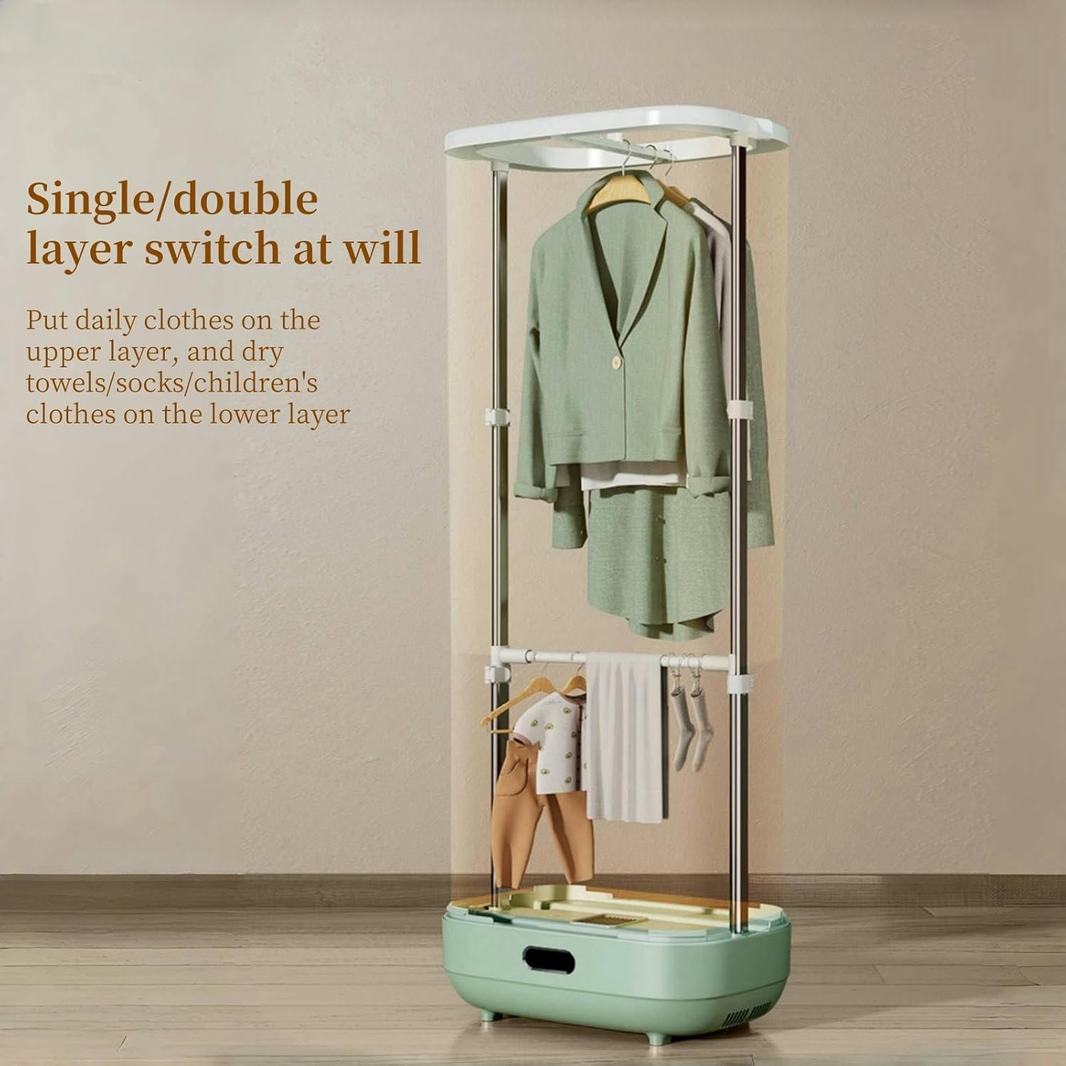 Portable Clothes Dryer,Portable Dryers For Laundry,Portable Dryer For Clothes,Portable Laundry Dryer,with Timer,Foldable,Portable Compact Laundry Clothes Dryer Electric Dryer/Rack for Home green - Image 5