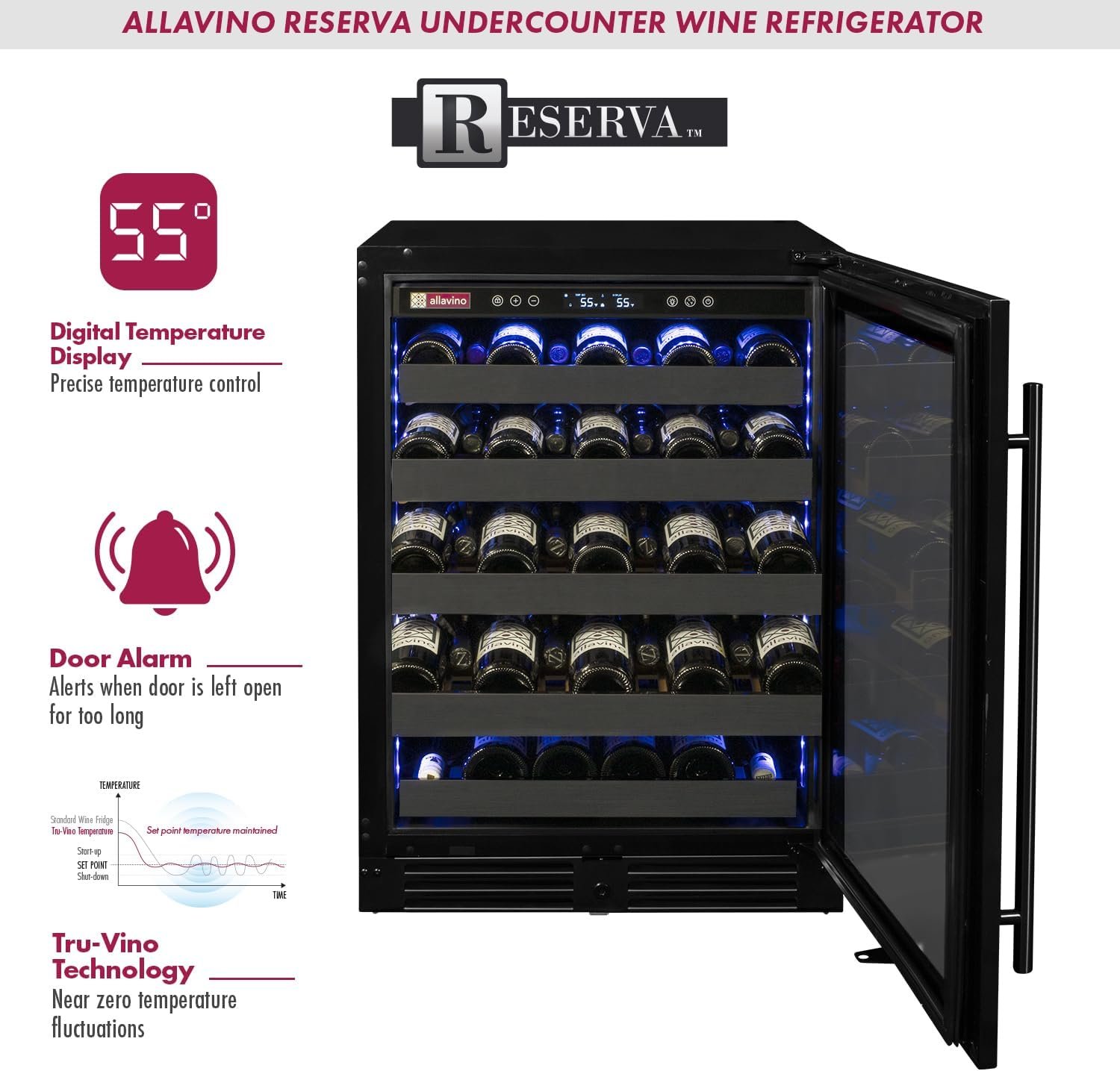 Allavino 2X-BDW5034S-1BS Wine Refrigerator, 2 Zone, French Door (2 Units) - Image 4