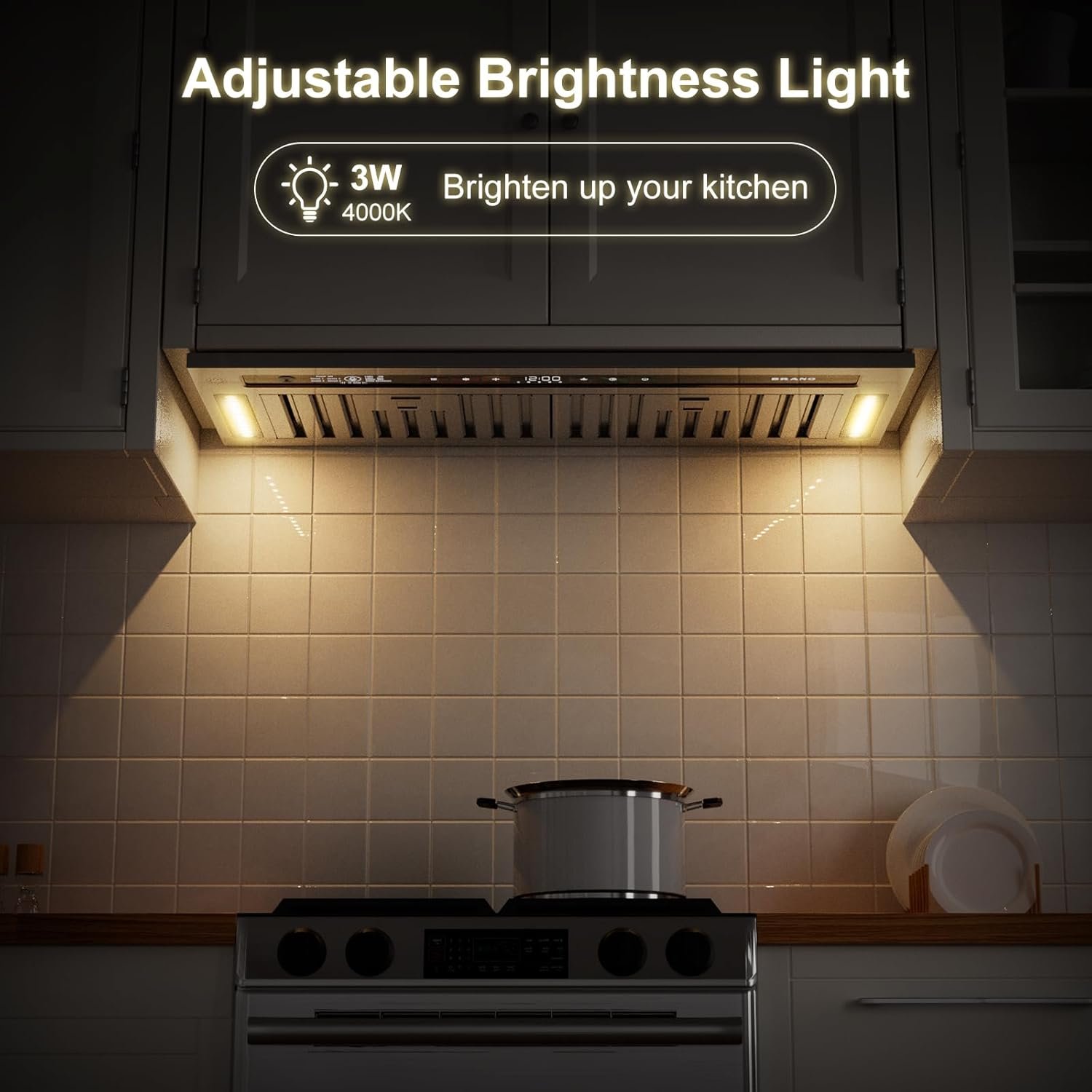 BRANO Range Hood Insert 30 Inch, 900 CFM Smart Voice/Gesture/Touch Control, 4 Speed Exhaust Fan, Stainless Steel Kitchen Hood with Charcoal Filter, Ducted/Ductless Convertible - Image 7