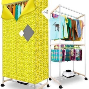 1200W Portable Clothes Dryer, Electric Folding Drying Rack with Heater, 2-Tier Quick Drying, Digital Timer, 15kg Capacity