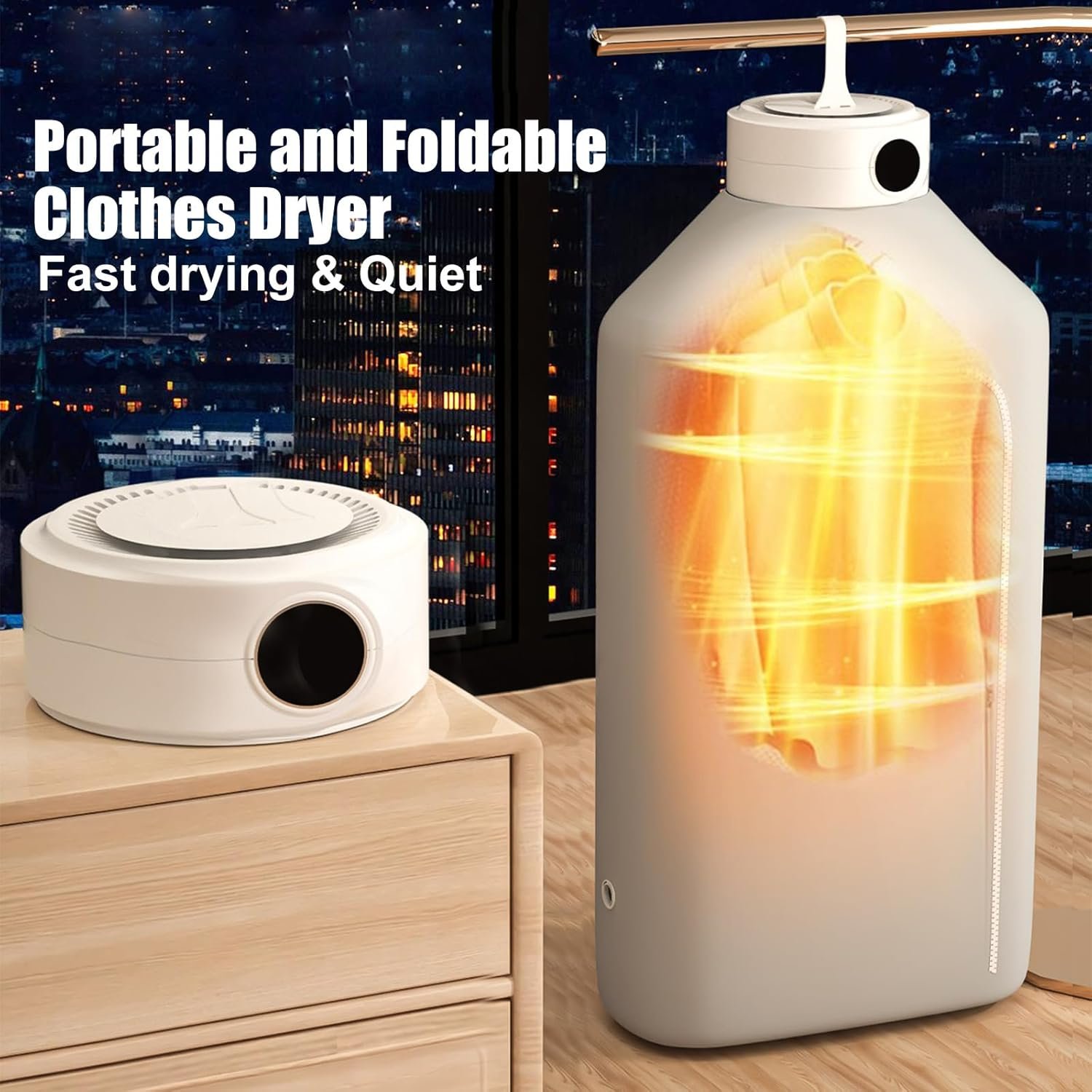 Portable Clothes Dryer, Small Compact Foldable Electric Drying Machine with Dry Bag for Travel,RV, Home,Apartment (wizi01) - Image 2