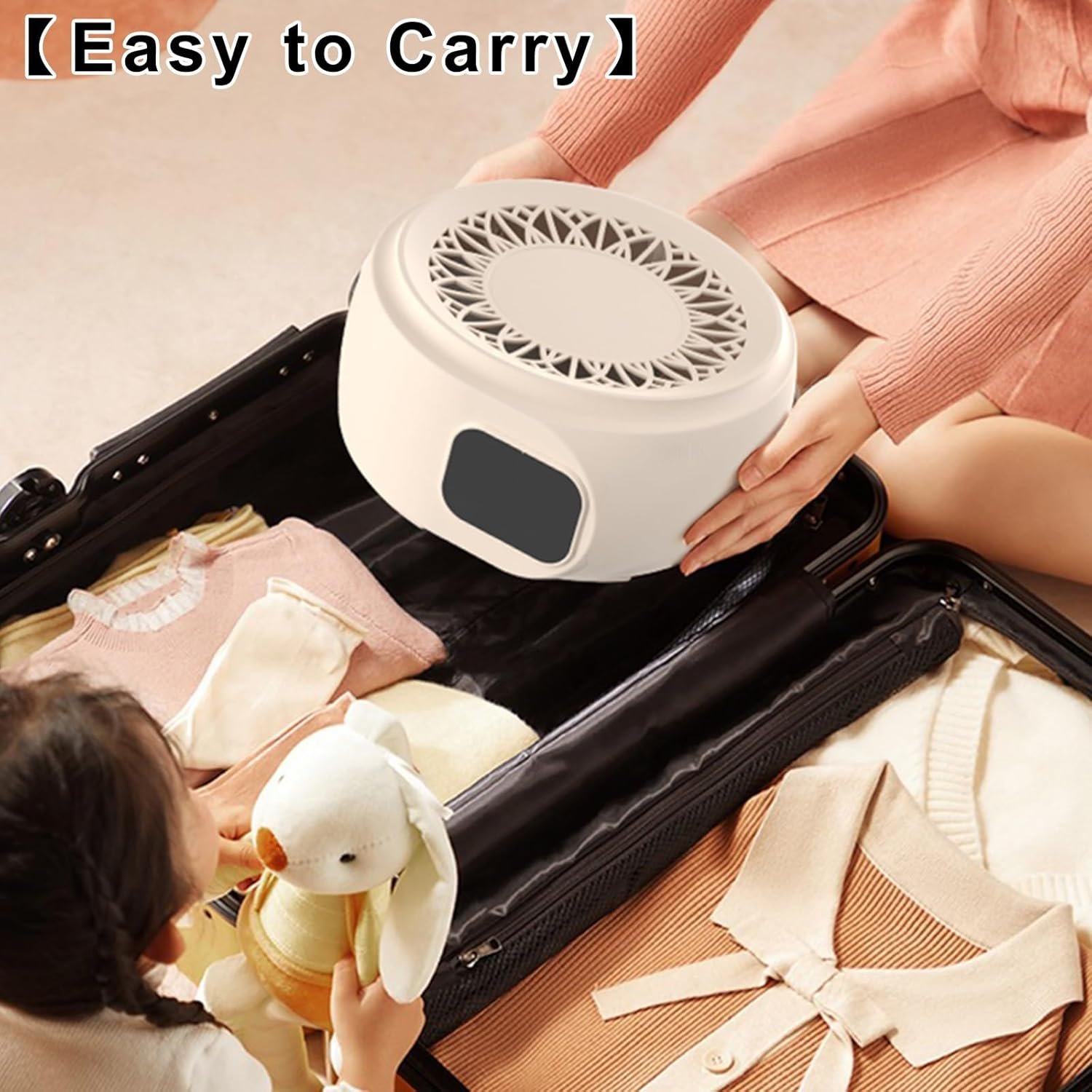 Portable Dryer, Electric Clothes Dryer for Apartments Home Travel RVs, Compact Foldable Mini Dryer with Dryer Bag, for Light Clothes, Underwear, Baby Clothes(White) - Image 7