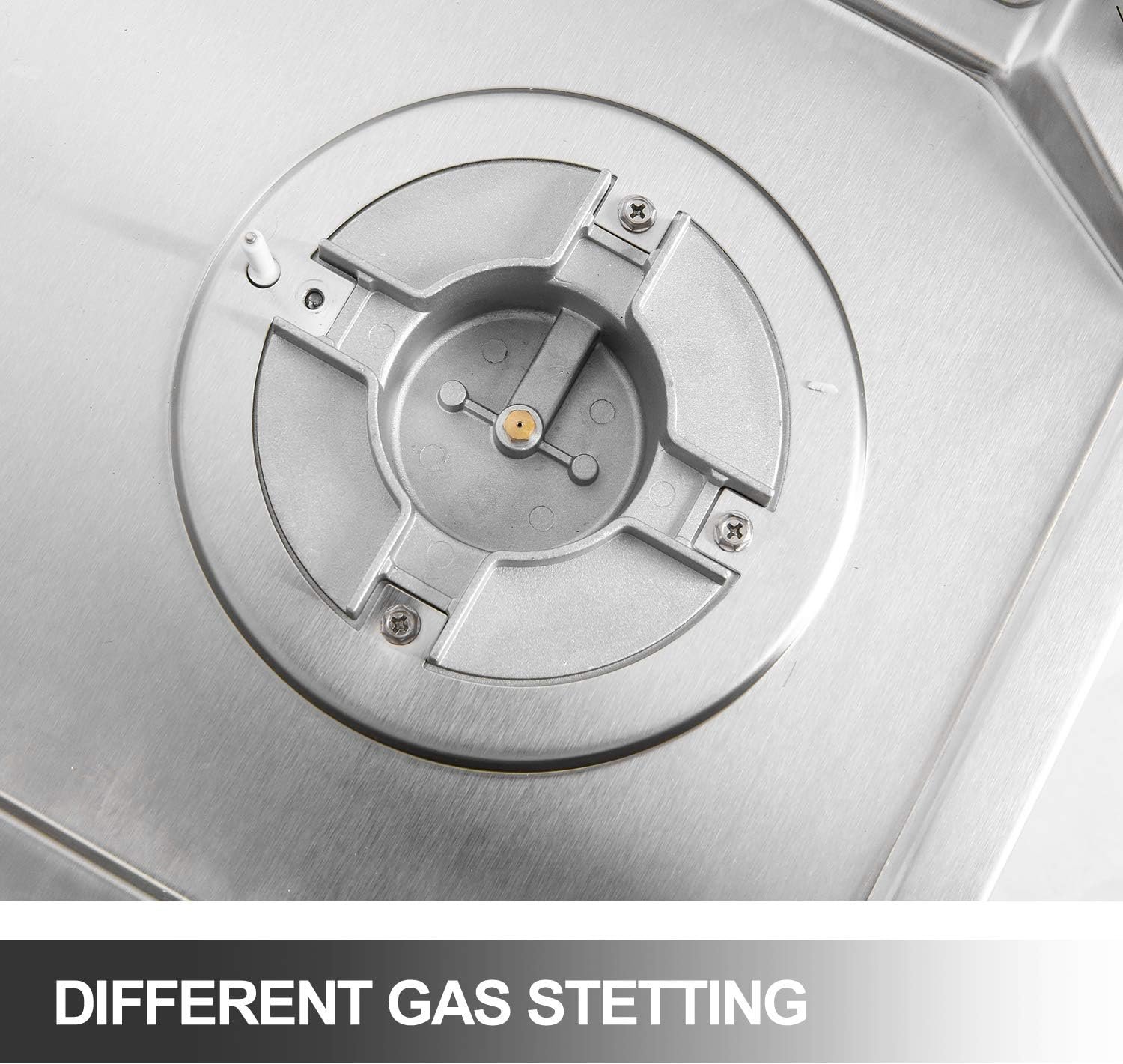 22″x20″ Built in Gas Cooktop 4 Burners Stainless Steel Stove with NG/LPG Conversion Kit Thermocouple Protection and Easy to Clean (20Wx22L) - Image 7