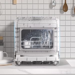 YOXIER Dishwasher, Countertop Dishwasher, 1000W 60HZ 6 Washing Programs Portable Dishwasher,No Hookup Needed,360° Dual Spray,167℉-High-Temp and Air Dry Function, Mini Dishwasher RVs, lavaplatos US