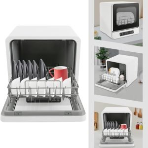 Portable Countertop Dishwasher 590W Mini Dishwashers 110V Compact Dishwasher for Companies Hotels Boats Campers with 5 Washing Modes Air-Dry Function 360°Spray