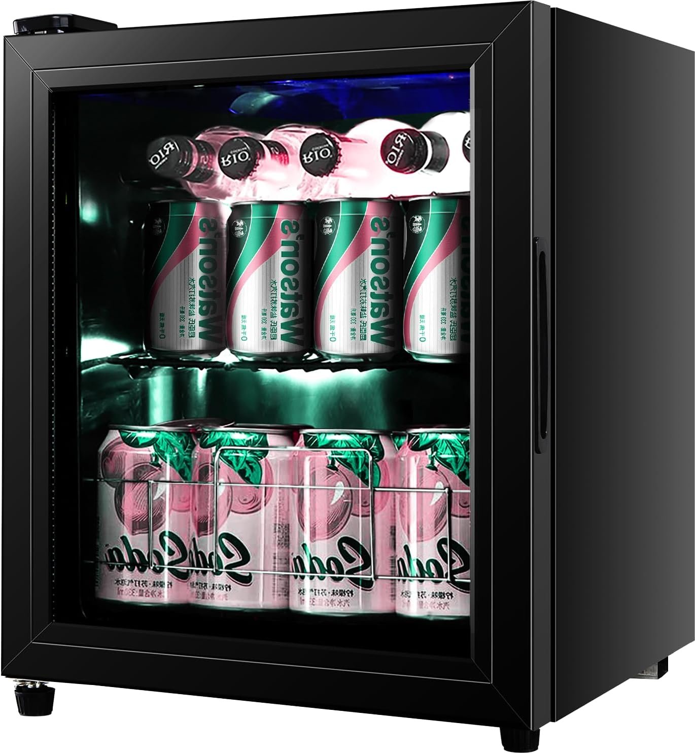 Beverage Refrigerator Mini Small Fridge 75 Cans Drink/Wine/Beer Cooler with Glass Door Office/Bar/Bedroom Compact Refrigerator