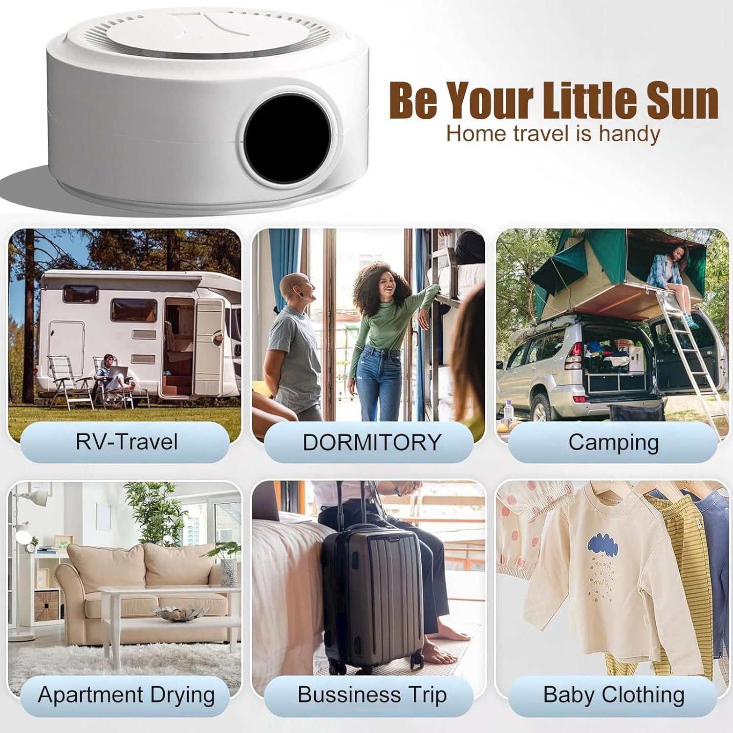 Portable Clothes Dryer, Small Compact Foldable Electric Drying Machine with Dry Bag for Travel,RV, Home,Apartment (wizi01) - Image 3