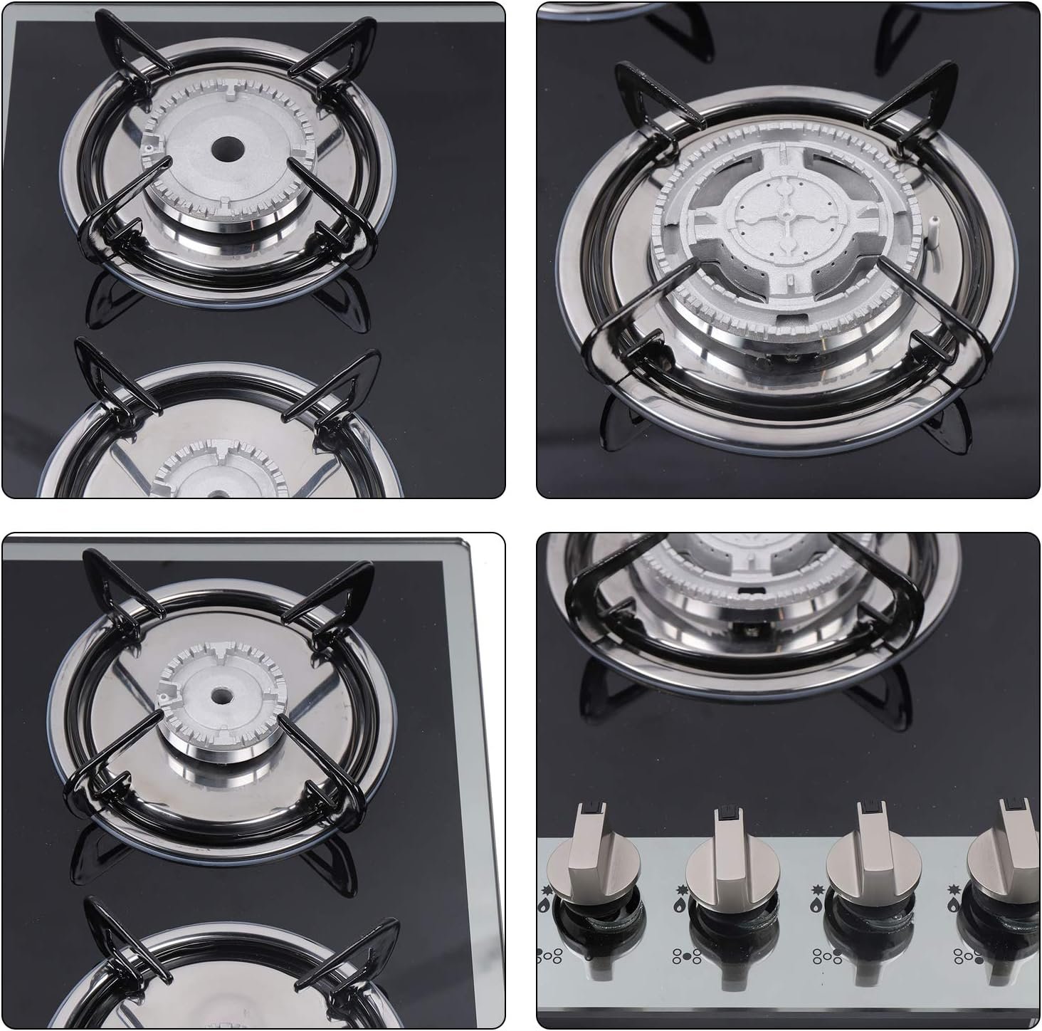 Gas Cooktop 30 Inch Gas Stove Cooktop Stove Burner Tempered Glass Built in 5 Burners Gas Hob Grate Stovetop LPG/NG Convertible (Style 1) - Image 8