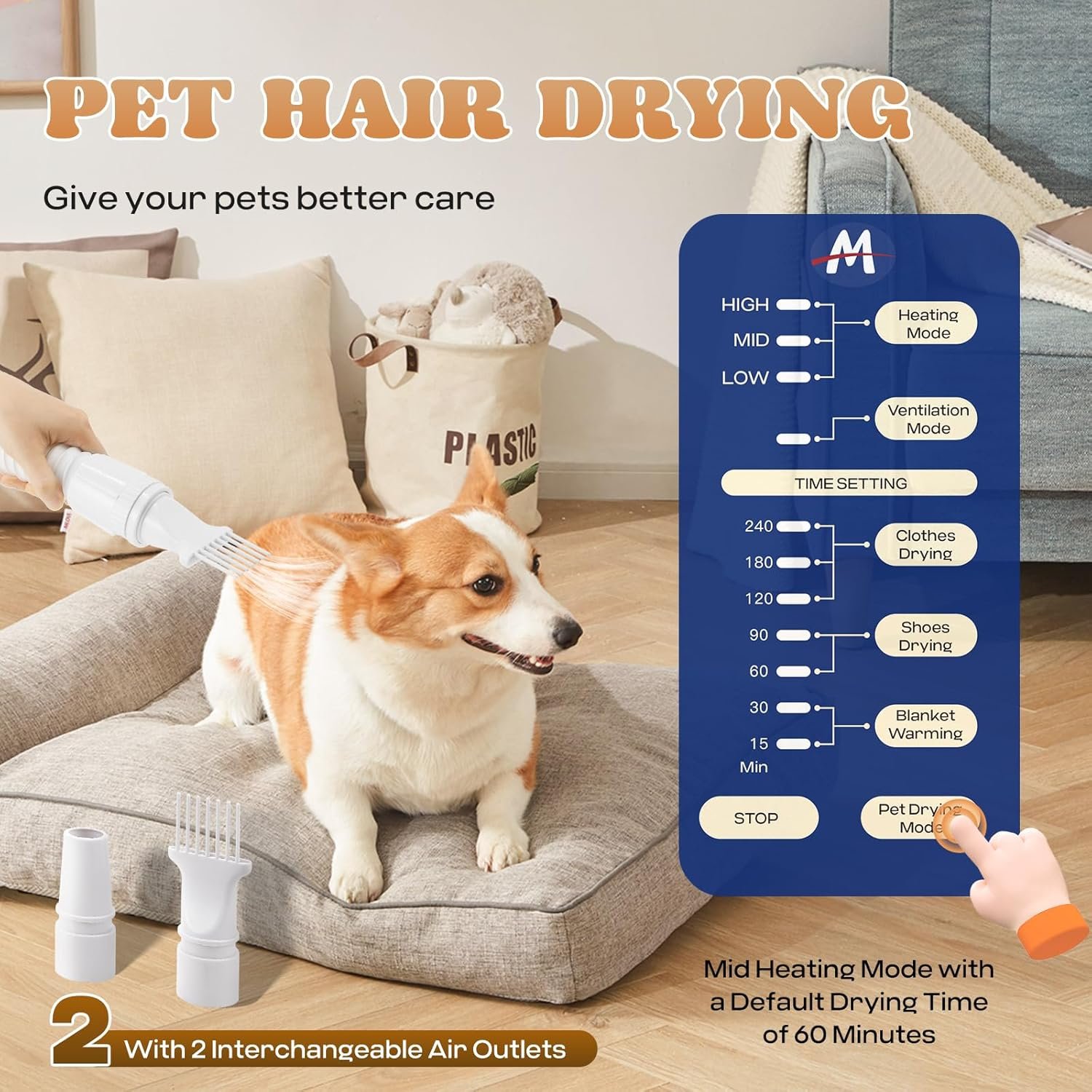 Moongiantgo Portable Clothes Dryer, 4-in-1 Electric Drying Machine with Timer for Clothes Shoes Pets Drying Blanket Warming, Compact for Apartments Home Dorms Travel RVs (White) - Image 5